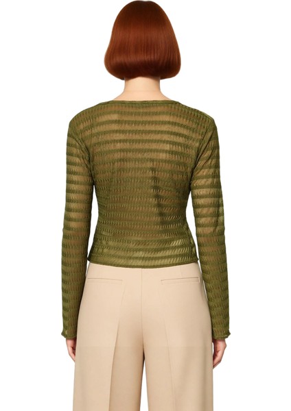 Kadın Esnek Dokulu V Yaka Bağlama Detaylı Crop Üst Kaliteli Şık Rahat Modern Zarif Günlük modelleri