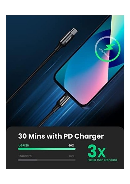 Mfi Lisanslı Usb-C & ve Şarj Kablosu, 1 Metre, Siyah, ‎60751 modelleri