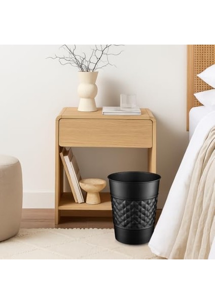 Abode El Yapımı Metal Geometrik Kabartmalı Siyah Çöp Sepeti Çöp Kutusu fiyatları