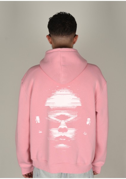 Matrix Baskılı Siyah Kapüşonlu Sweatshirt