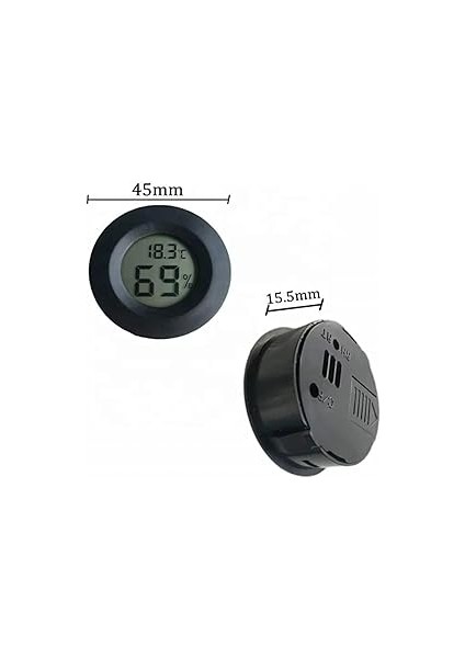 Makinasi Için Probsuz Termometre, Termometre Nem Ölçer Dijital LCD Ekran Yuvarlak modelleri