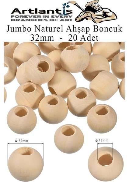 Ahşap Boncuk 32MM 20 Li 1 Paket Ham Boyanabilir Ahşap Yuvarlak Doğal Boncuklar Takı Tasarım Ektinlik Kreş Okul fiyatları