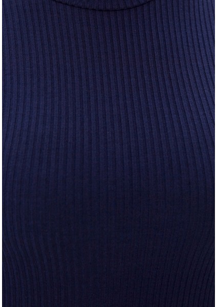 Lacivert Midi Boy .elbise Bahar Sezonu Penye Kaşkorse Kumaş modelleri