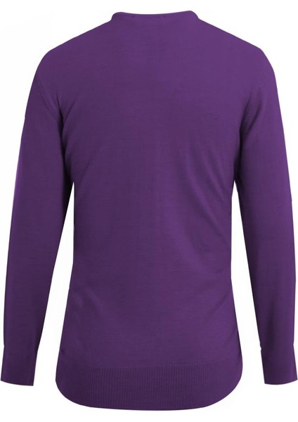 Mor Bisiklet Yaka Triko Kazak