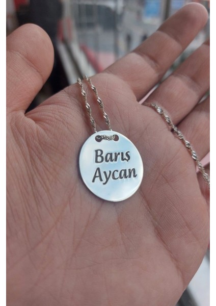925 Ayar Gümüş Isimli Plaka Kolye
