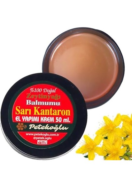 Petekoğlu (50ML) Elyapımı Sarı Kantaron Yağı Kremi Balmumu Zeytinyağı Kremi Merhemi Onarıcı Nemlendirici Krem fiyatları