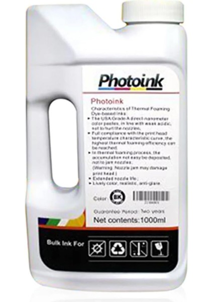 Photoink 1000 ml Mürkkep, Epson L Serisi Yazıcılar Için Uyumlu 1 Litre Siyah Mürekkep ( Akıllı Mürekkep L1210-L1250-L3210-L3211-L3250-L3251-L3256-L3260-L5290-L5296
