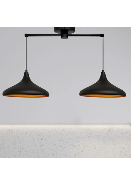 Ikili Siyah Champion Avize Sarkıt Salon Mutfak Butik Lamba Aydınlatma Avizeler