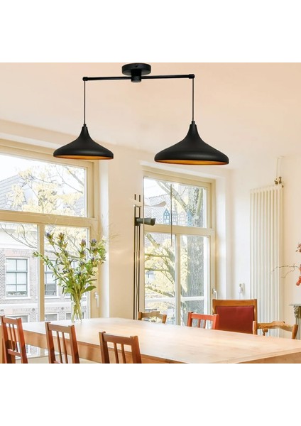 Ikili Siyah Champion Avize Sarkıt Salon Mutfak Butik Lamba Aydınlatma Avizeler fiyatları