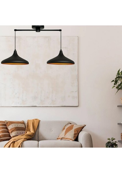 Ikili Siyah Champion Avize Sarkıt Salon Mutfak Butik Lamba Aydınlatma Avizeler