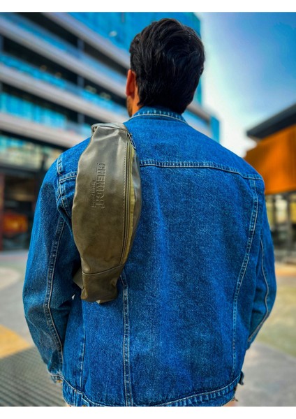 CNT010 - Cilt Deri Erkek Çapraz Çanta HAKI