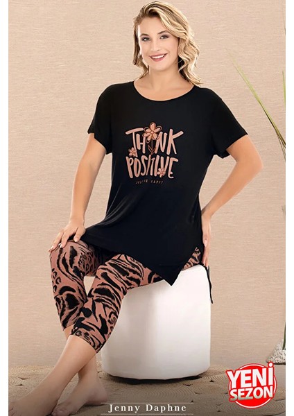 Lady V Yakalı Kısa Kollu Kapri Pijama Takımı modelleri