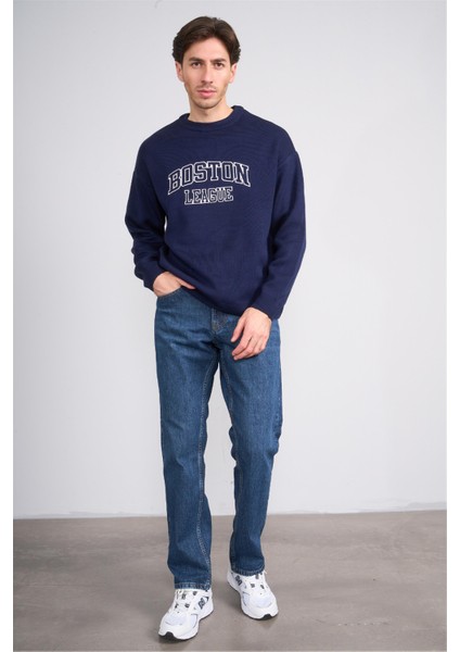 Çetinkaya Mentality 5262 Erkek Bisiklet Yaka Nakışlı 2/35 Akrilik Triko Lacivert modelleri