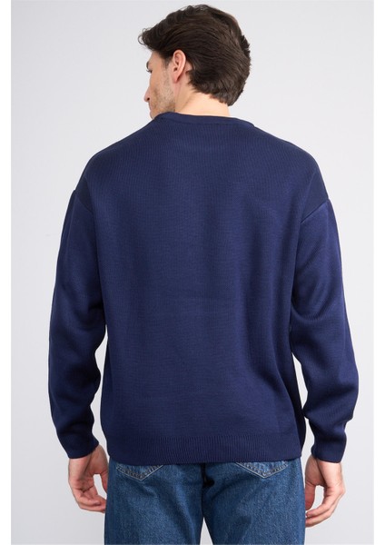 Çetinkaya Mentality 5262 Erkek Bisiklet Yaka Nakışlı 2/35 Akrilik Triko Lacivert indirimleri