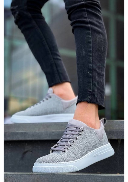 KB-X204 Kuback Gri Keten Beyaz Yüksek Taban Günlük Erkek Spor Ayakkabı fiyatları