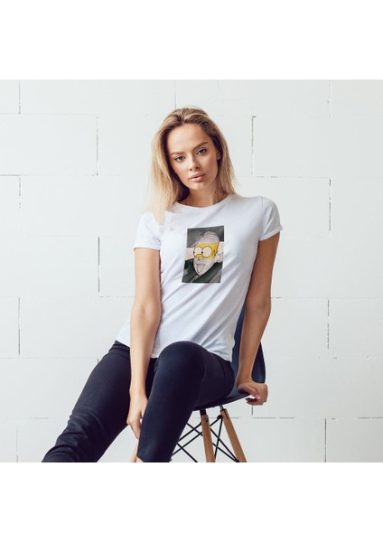 Albert Einstein / Homer Simpson Tişört - Beyaz fiyatları