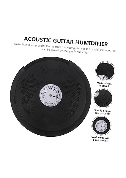 Gitar Nemlendirici Nemlendiriciler Halk Gitarı Nem Ölçer Deliği Nemlendirici Gitar Akustik Gitarlar Için Nemlendirici Gitar Deliği Kapağı Siyah Karın Kası fırsatları