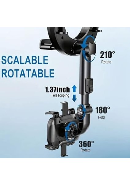 Araba Dikiz Aynası Için Cep Telefonu Tutucu 360 Derece Dönebilen Ayarlanabilir Çok Fonksiyonlu Kolay Montaj indirimleri