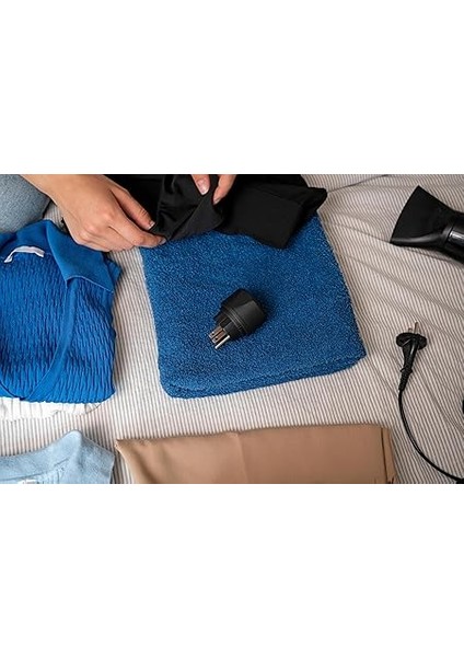 Seyahat Fişi/seyahat Adaptörü (Seyahat Priz Adaptörü: Abd Priz ve Euro Fiş) 15 Am| Maks. 1875 W, Siyah indirimleri