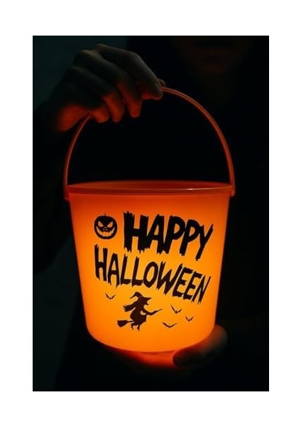 Halloween Işıklı Gövdeli Şeker Kovası Bal Kabağı Turuncu fiyatları