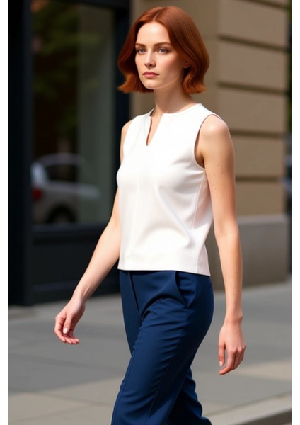 Kadın Fitted V Yaka Kolsuz Ince Triko Üst Günlük Şıklık ve Konfor Odaklı Tasarım Kaliteli Şık modelleri