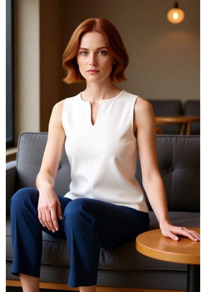 Kadın Fitted V Yaka Kolsuz Ince Triko Üst Günlük Şıklık ve Konfor Odaklı Tasarım Kaliteli Şık fırsatları