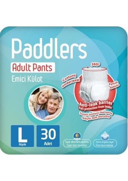 Paddlers Yetişkin Hasta Emici Külot Bez Large 30 Adet