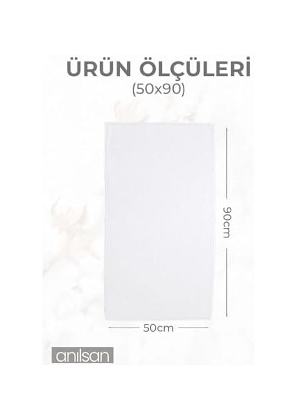 6'lı Beyaz El Havlusu - 50X90 Cm, 225 GR,%100 Pamuk, Spa ve Otel Havlusu, Günlük Kullanıma Uygun fiyatları