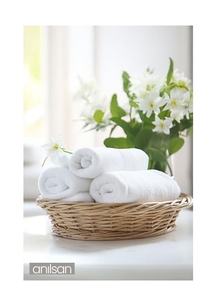 6'lı Beyaz El Havlusu - 50X90 Cm, 225 GR,%100 Pamuk, Spa ve Otel Havlusu, Günlük Kullanıma Uygun modelleri