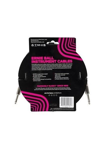 Ball Örgülü Gitar Kablosu, Düz/düz, 3 M - Silver Fox fiyatları