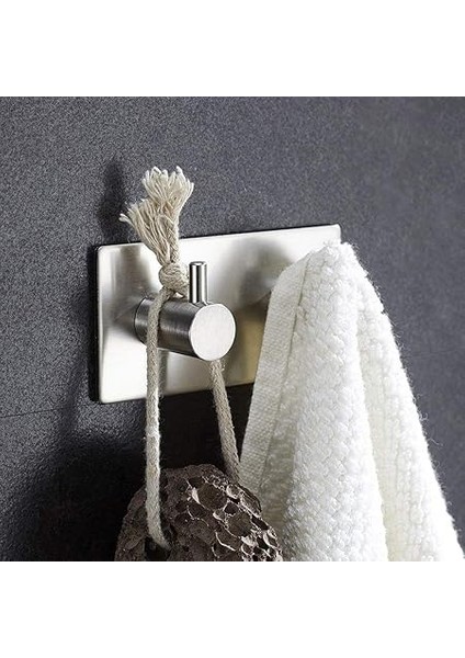 Paslanmaz Çelik 2 Adet 2 Topuzlu Bornoz Askısı Havlu Askılığı Set - Yapışmalı Bant Montaj fiyatları