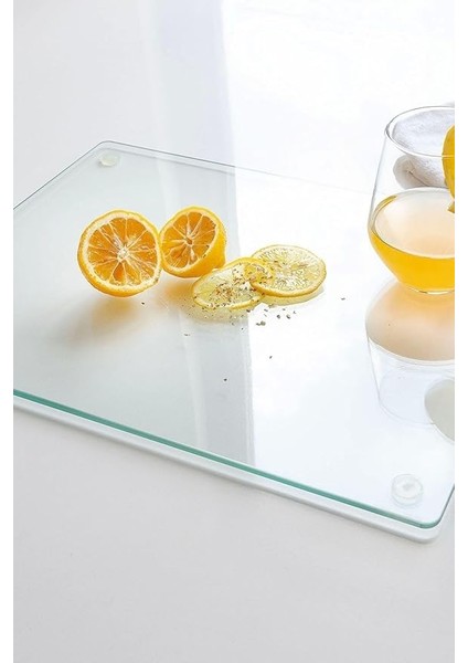 Cam Kesme Tahtası ve Sunum Tablası Natural Saydam 20 x 30 cm indirimleri