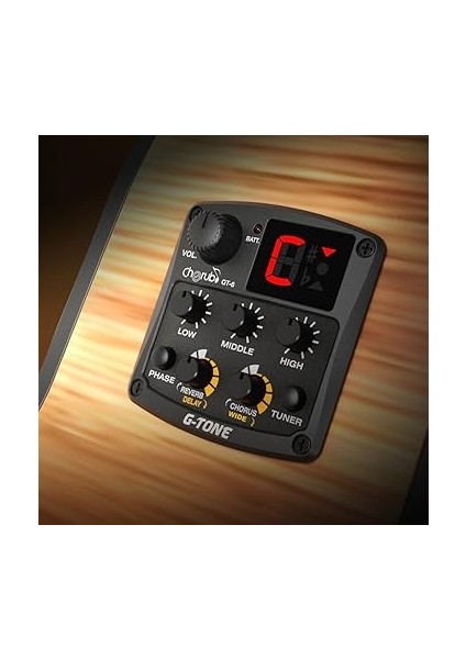G-Tone Gt-6 Akustik Gitar Preamp Piezo Pikap 3 Bantlı Eq Ekolayzır Yankı/gecikme/koro/geniş Efektli LCD Tuner indirimleri