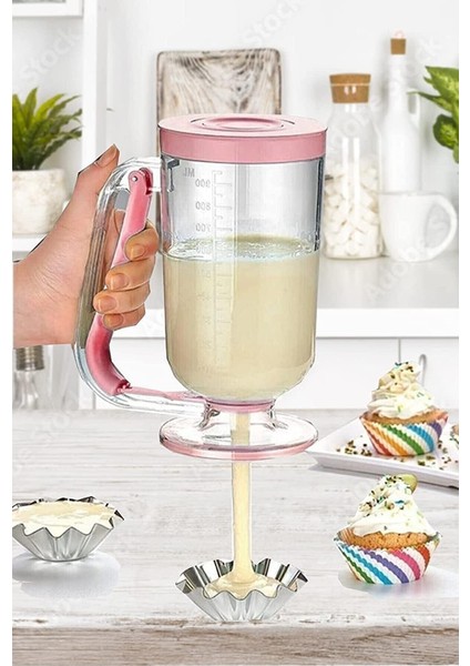 Hanımeli Pancake 1 Litre Hamur Porsiyonlayıcı (Pembe)