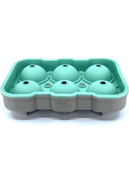 Büyük Boy Silikon 6 Bölmeli Top Buz Kalıbı, Yeşil Gri fırsatları