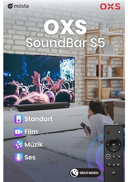 S5 Dolby Atmos Soundbar 3.1.2 Kanal, Entegre Subwoofer, Esnek Bas, Diyalog Geliştirme, Bluetooth 5.0 ve HDMI Earc Bağlantısı, 5 Eq Modu, 4K Hdr Geçiş, Ev Sinema Sistemi fiyatları