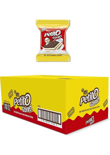 Eti Petito Bol Sütlü Kremalı Sade Kakaolu Gofret 26 G x 24 Adet modelleri
