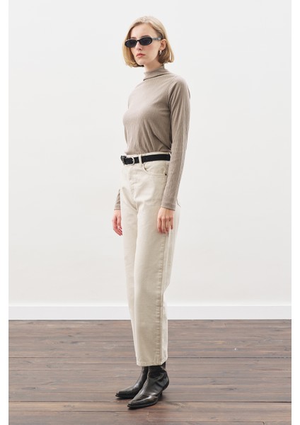 Straıght Ankle Jean Pantolon Bej fiyatları