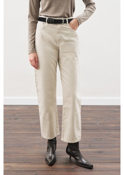 Straıght Ankle Jean Pantolon Bej modelleri