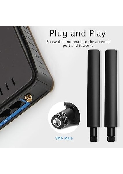 5g Lte Anten, 4g Sinyal Güçlendirici 12DBI Sinyal Kazanç Anten Sma Fiş Çok Yönlü Ağ Anteni Wlan Anteni, 600-6000 Mhz,wlan Yönlendirici, Pcı-E-Kartlar, Fpv Kamera Monitörü, Uzatıcı Vb. Için (2 Adet) modelleri