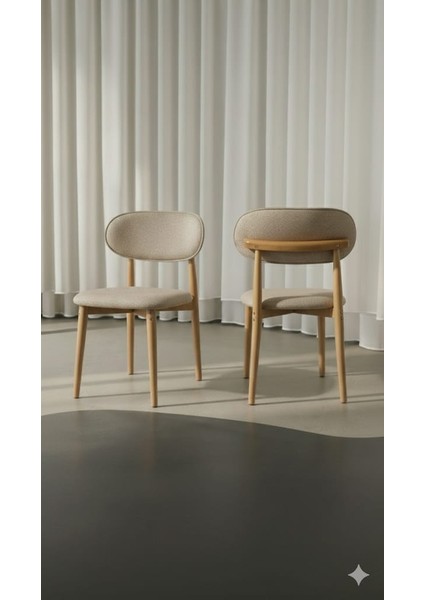 Ahşap Sandalye Bohem Tarz (De monte)Gürgen ağacı kalitesi ile Natürel Boyalı Puffy Kumaş ve de monte özelliği kurulum kolaylığı rahat oturum ve konforu bir arada fırsatları