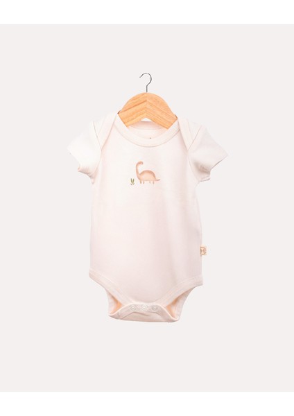 %100 Organik Pamuk Gots Sertifikalı 4’lü Keseli Dinazor Bebek & Yenidoğan Set - Ekru modelleri