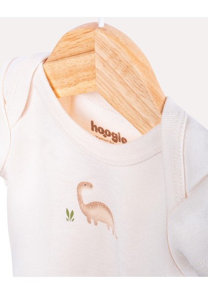 %100 Organik Pamuk Gots Sertifikalı 4’lü Keseli Dinazor Bebek & Yenidoğan Set - Ekru fırsatları