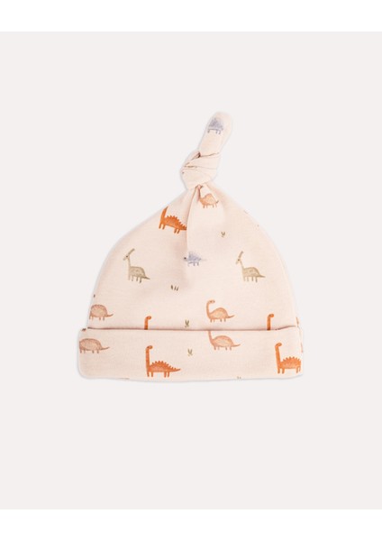 %100 Organik Pamuk Gots Sertifikalı 4’lü Keseli Dinazor Bebek & Yenidoğan Set - Ekru