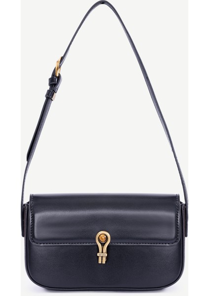 Deri Görünümlü Toka Detaylı Omuz Çantası