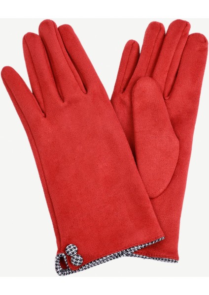 Düğme Detaylı Ağzı Biyeli Eldiven
