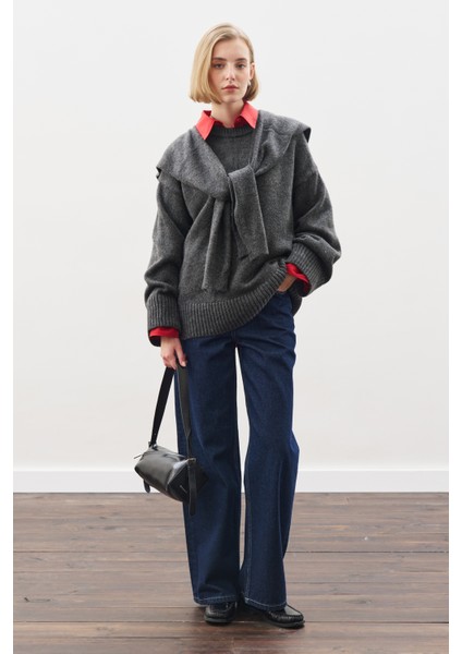 Chunky Oversıze Kazak Antrasit