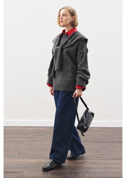 Chunky Oversıze Kazak Antrasit fiyatları