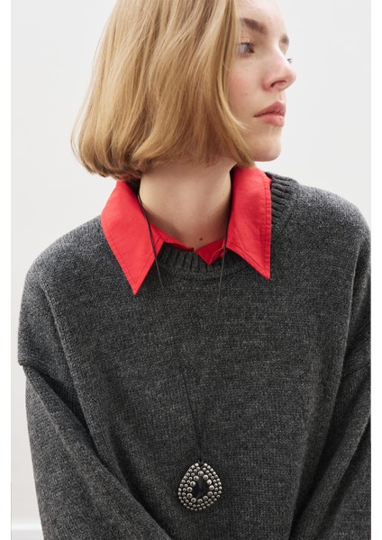 Chunky Oversıze Kazak Antrasit fırsatları