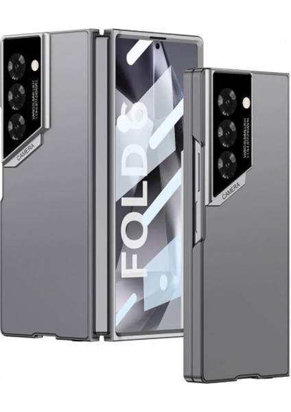 Galaxy Z Fold 6 ile Uyumlu Kılıf Ultra Ince Kamera Korumalı Sert Rubber 3. Gen Procase Kapak - Titanyum-Gri